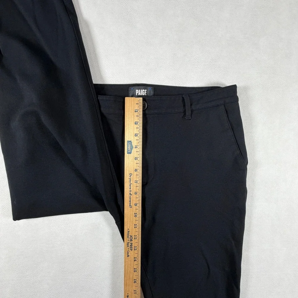Paige Mens Black Jogger Pants Size 34 Rayon Blend Stretch Ribbed Cuff Trousers